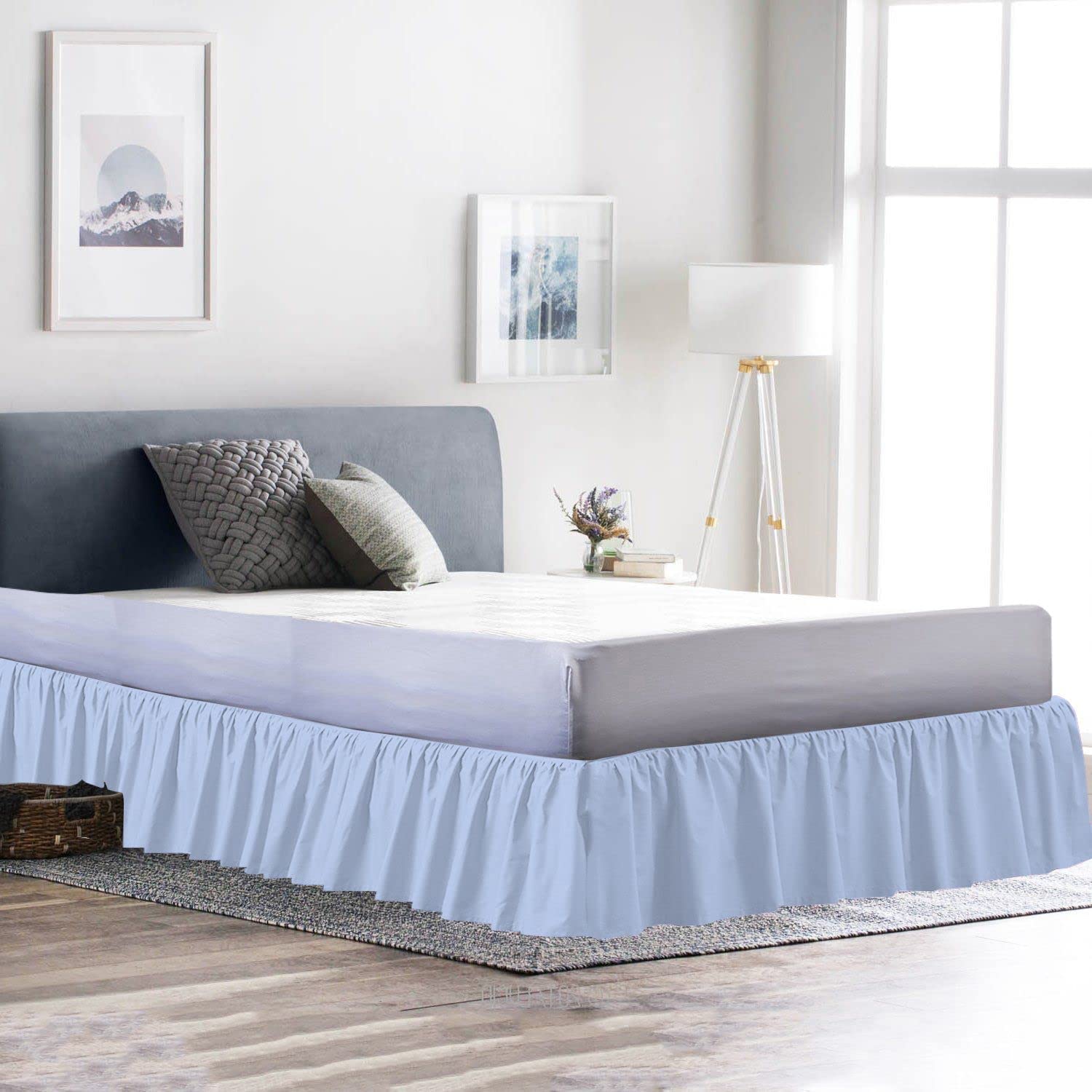 Light blue bed skirt hotsell