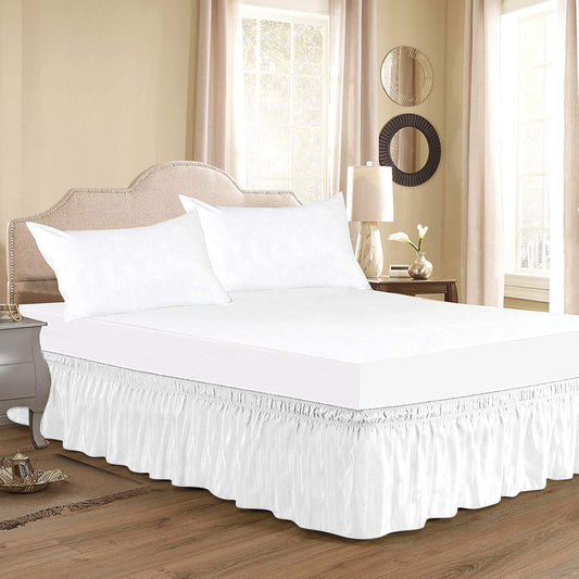 White Wrap Around Bed Skirt