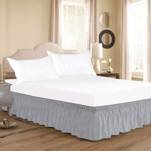 Light Grey Wrap Around Bed Skirt