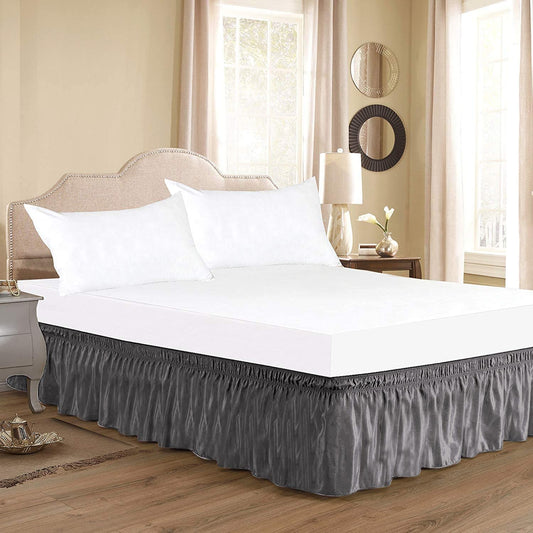 Dark Grey Wrap Around Bed Skirt