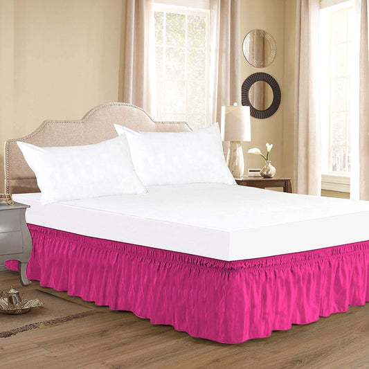 Hot Pink Wrap Around Bed Skirt